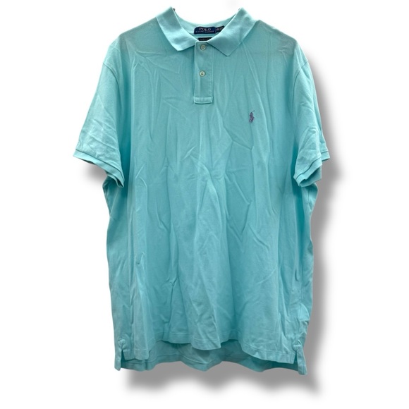 Polo Ralph Lauren Stretch Mesh Polo Shirt Men's Size XXL Blue Short Sleeve - Picture 1 of 6